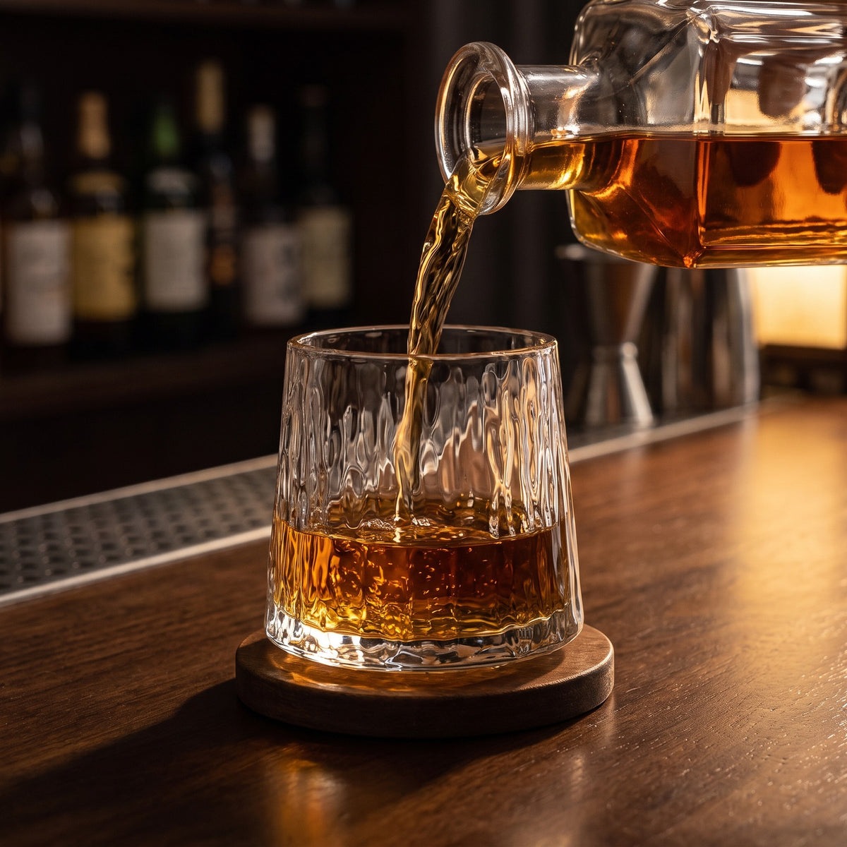 Hatori Kiriko 切子 Series – Cut Crystal Whisky Glass, serving