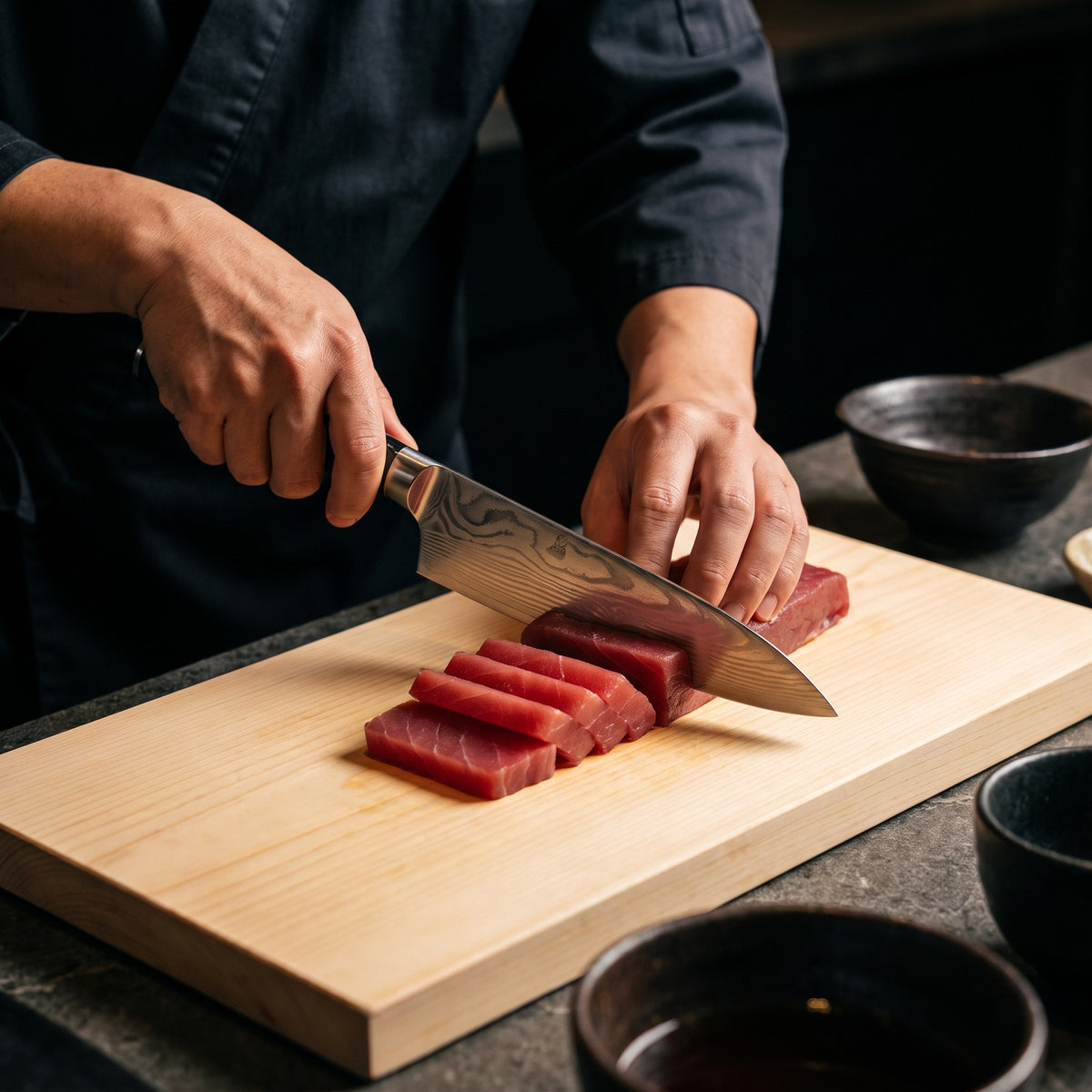 Hatori Kokuyō 黒曜 Series – 8 Piece Set, in use