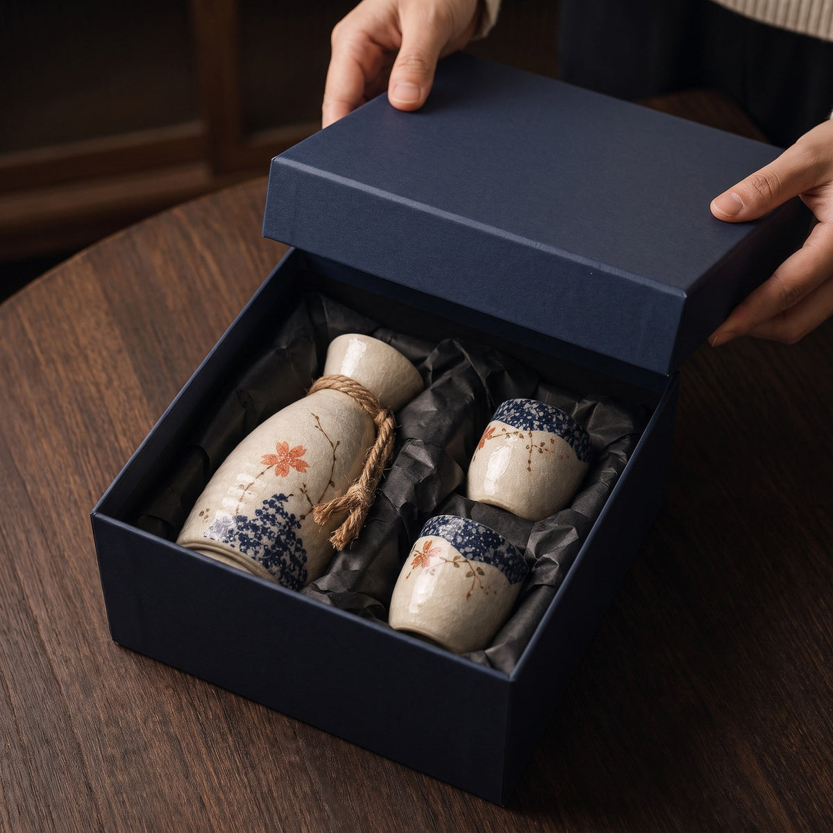 Hatori Sakura 桜 Series – Ceramic Sake Set, gift box
