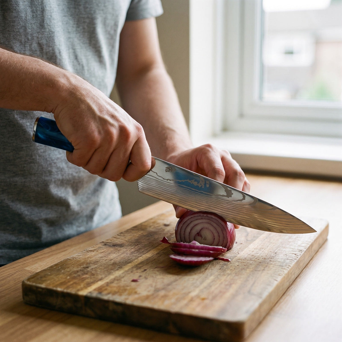 Hatori Seido 青道 Series – Chef's Knife, in a home kitchen