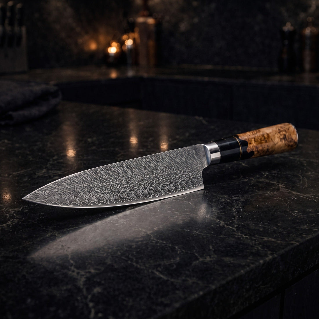 Hatori Ginkai 銀海 Series – Chef's Knife, on the counter