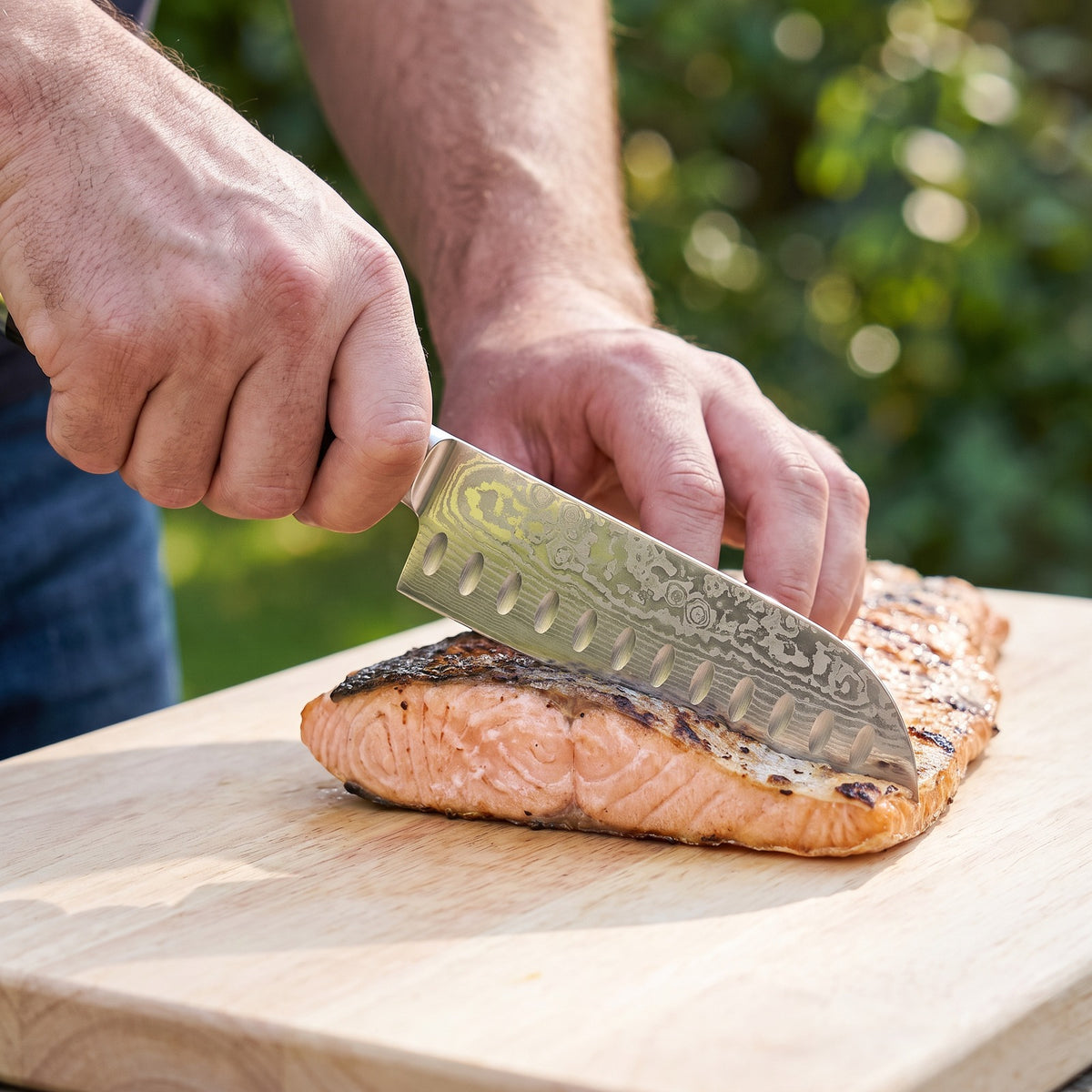 Hatori Mori 森 Series – Santoku 18 cm, Hollow Edge, outdoors