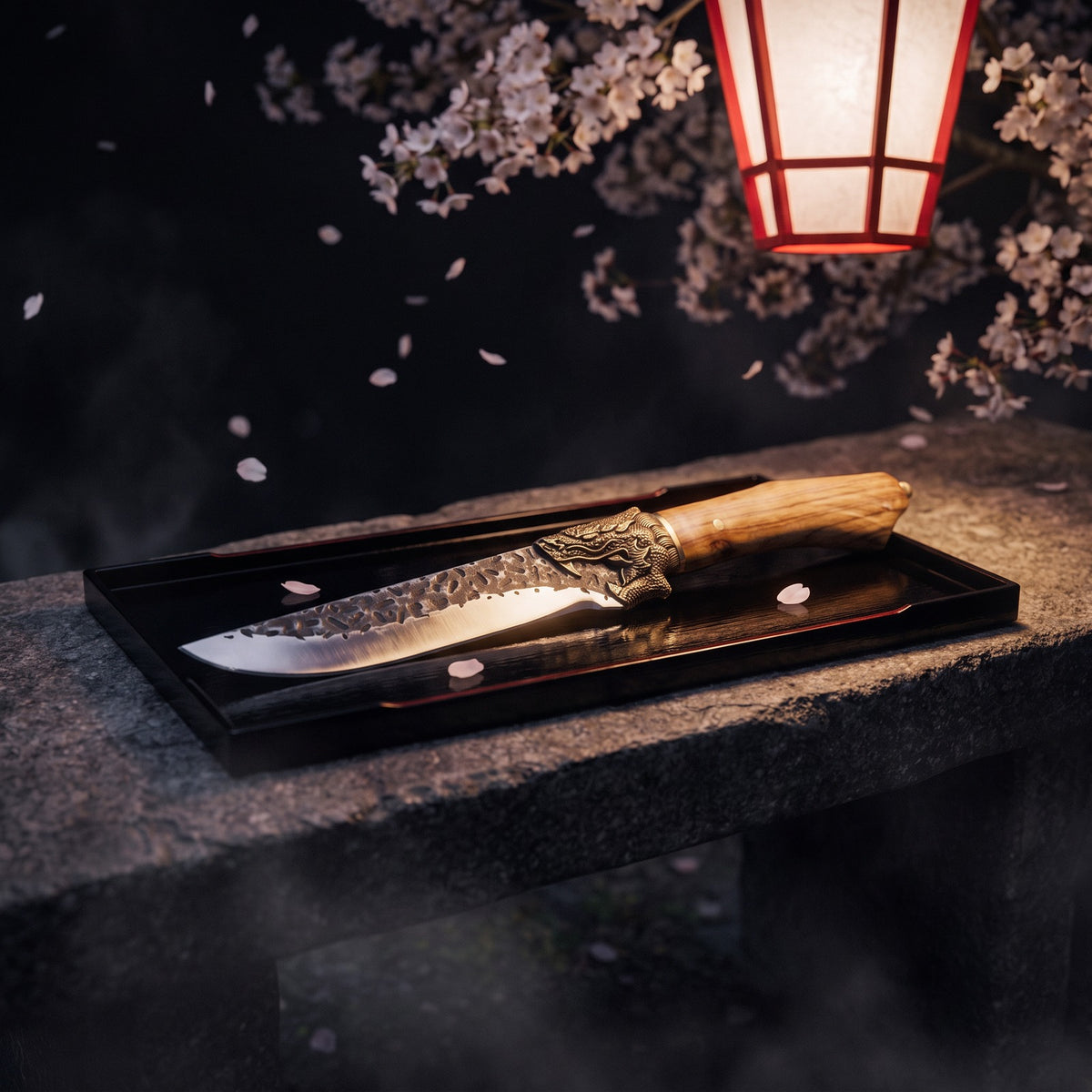 Hatori Ryūjin 龍神 Series – Dragon Boning Knife 17 cm, under the cherry tree