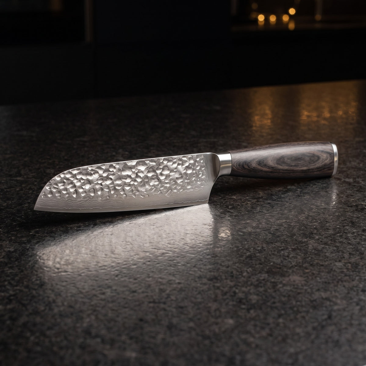 Hatori Mori 森 Series – Hammered Utility Knife 13 cm, on the counter
