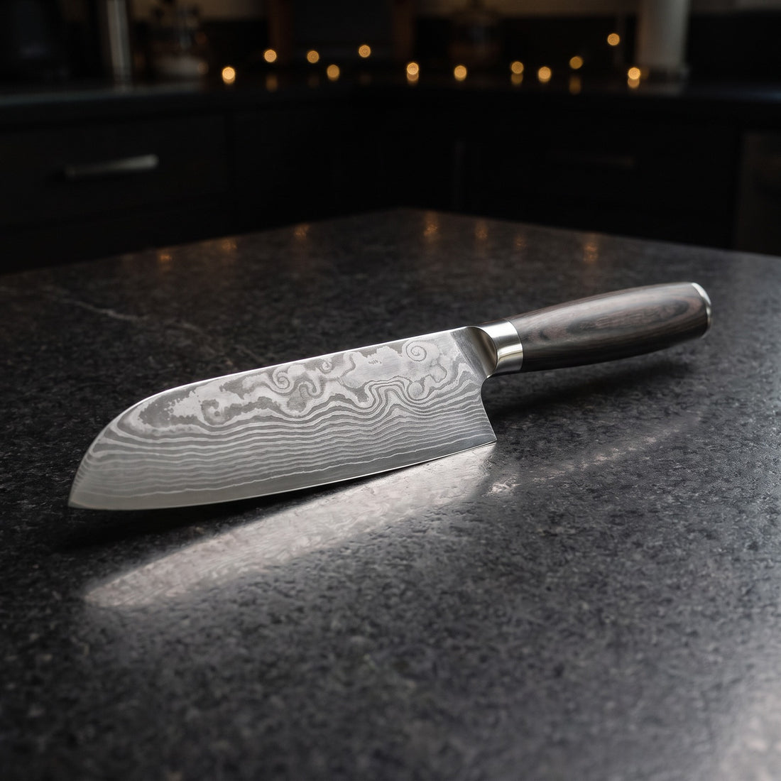 Hatori Mori 森 Series – Compact Santoku 17.8 cm, on the counter