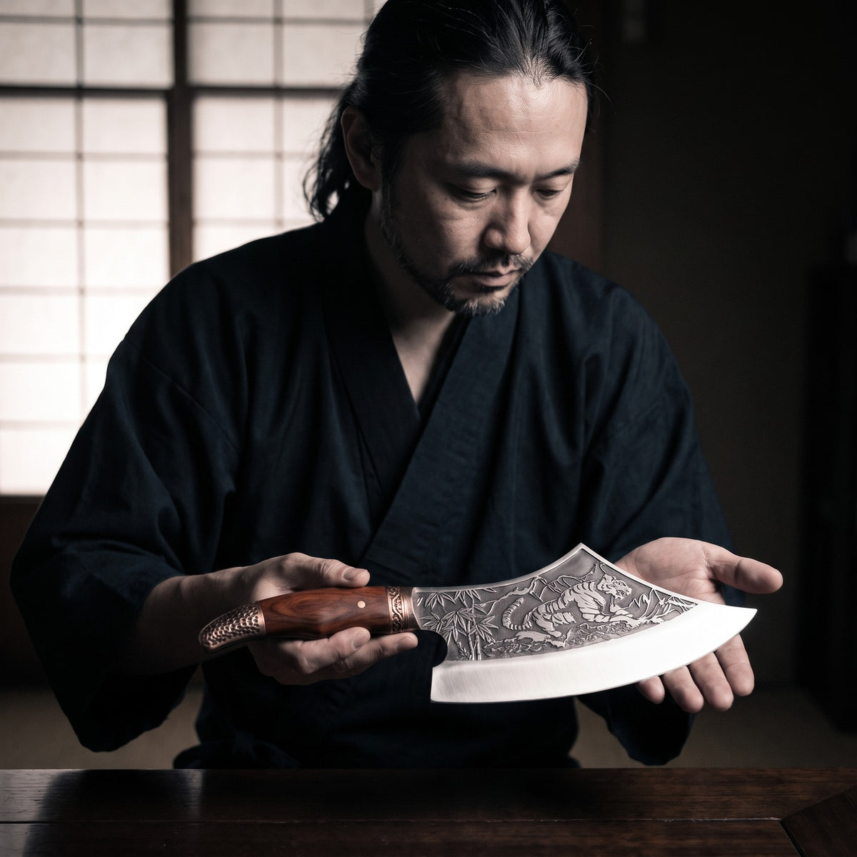 Hatori Tora 虎 Series – Tiger Cleaver 27 cm, in hand