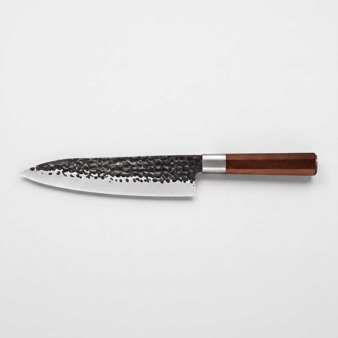 Hatori Tsuchime 槌目 Series – Hammered Chef's Knife 18.5 cm, on light grey