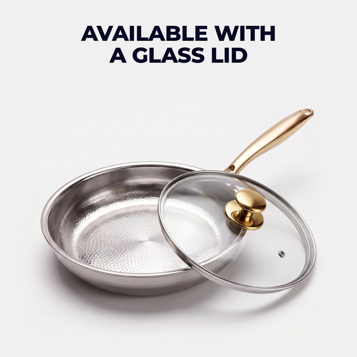 Hatori Kōmyō 光明 Kin 金 Edition – Hammered Titanium Pan, with the glass lid