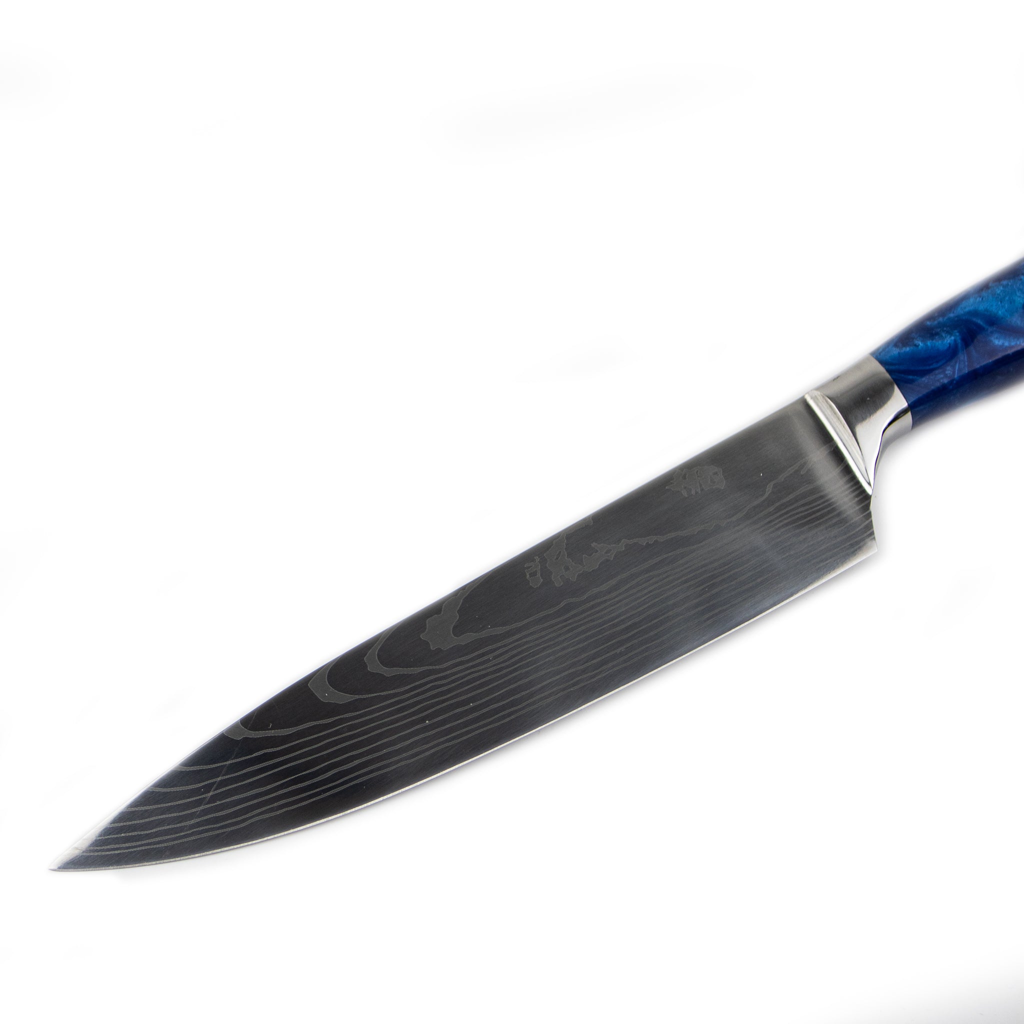 Hatori - Damascus Print Epoxy Sapphire Chef’s Knife 20 cm