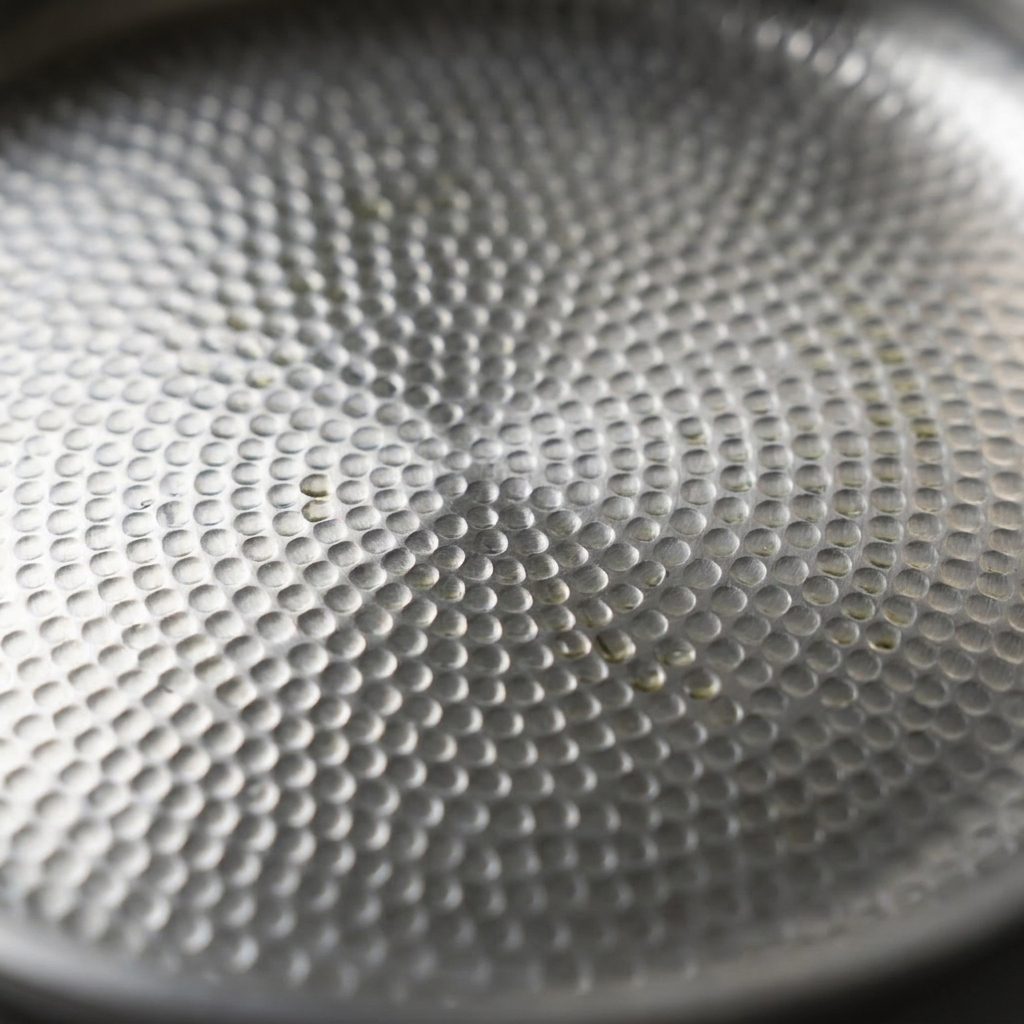 Nothing on this pan can wear off, because nothing is on it.